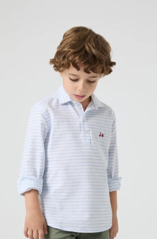 camisa rayas blancas niño