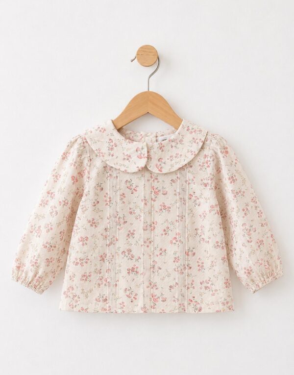 Blusa cuello bebé setas