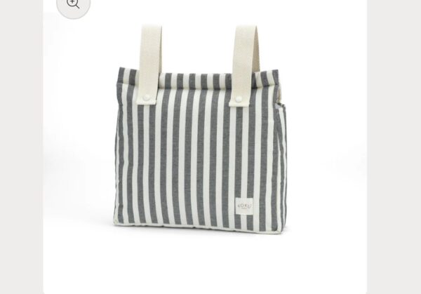 Bolso rayas gris 30x34