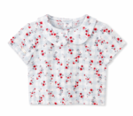 blusa cuello bebé flor roja