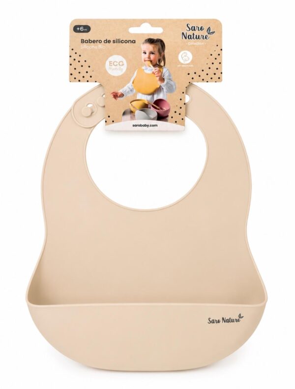 Babero silicona beige