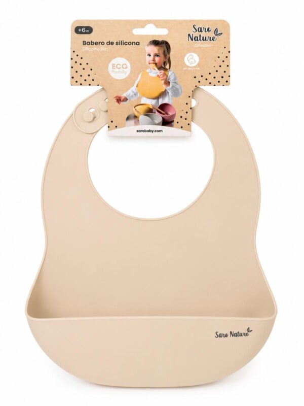 Babero silicona beige