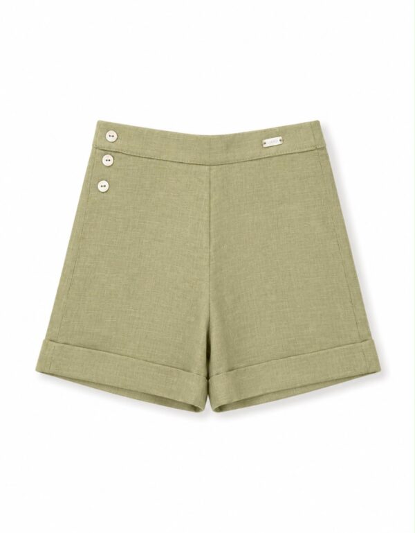 Pantalón lino verde oliva
