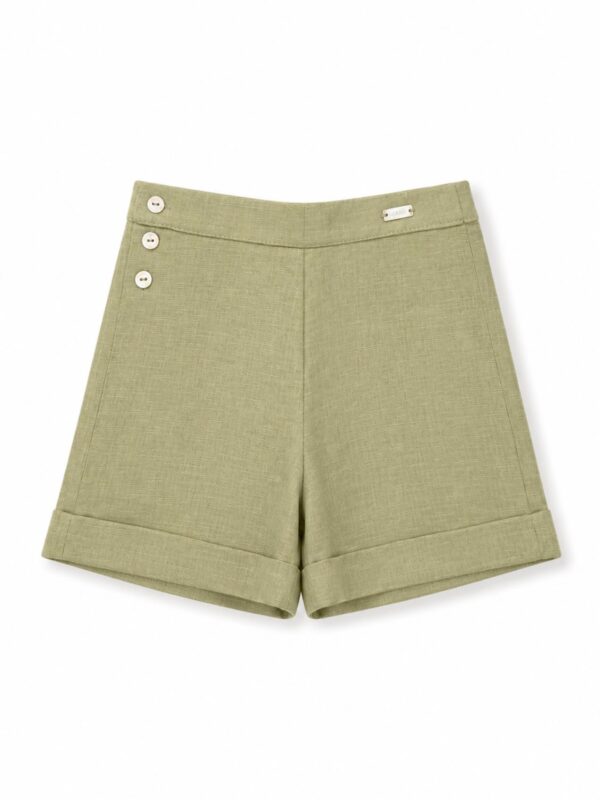 Pantalón lino verde oliva