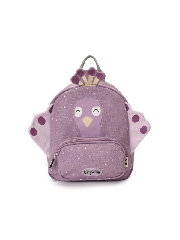 Mochila pequeña morada pavo real