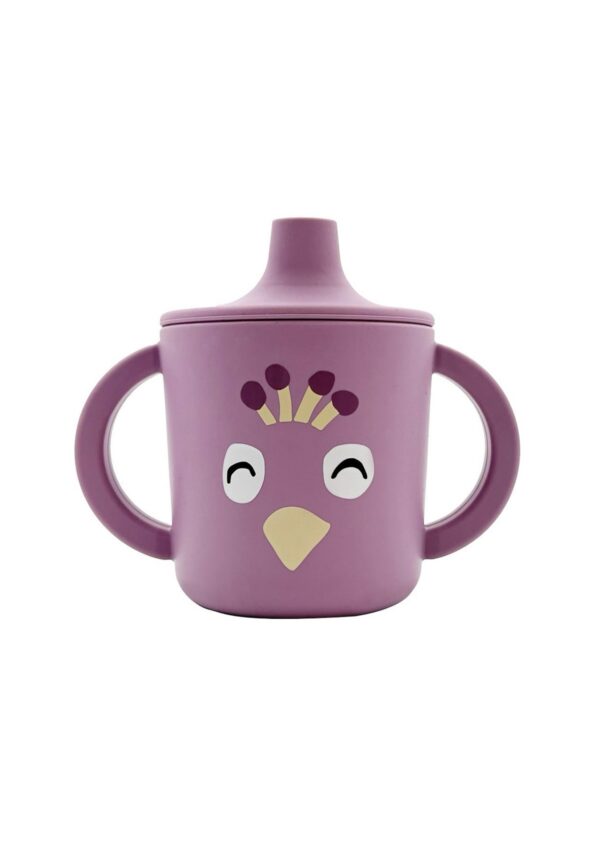 Taza silicona pavo real