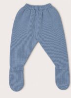 Conjunto de punto azul cuello floral