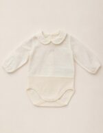 Body bebé beige plumeti manga larga