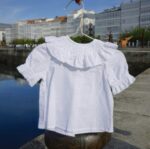 Camisa blanca cuello nido