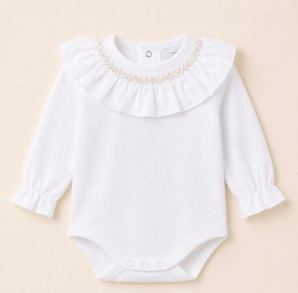 Body cuello smock beige