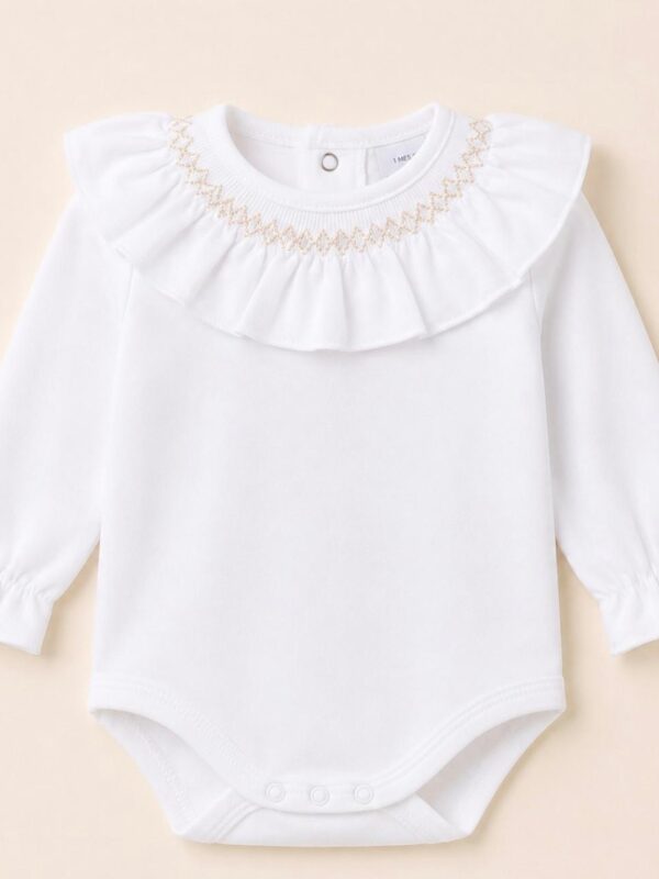 Body cuello smock beige