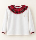 Blusa cuello cuadros