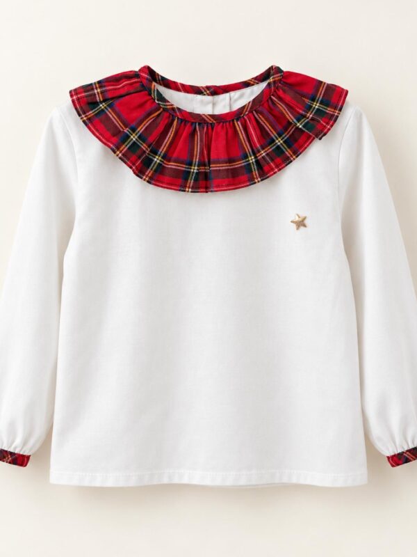 Blusa cuello cuadros