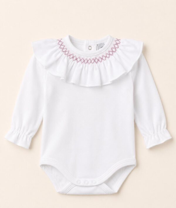 Body cuello smock Rosa empolvado