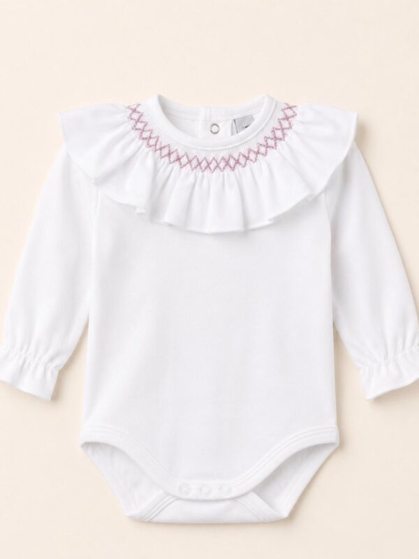 Body cuello smock Rosa empolvado