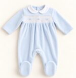 Pijama bebé azul cielo corona
