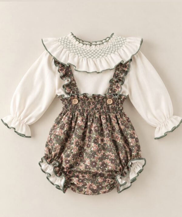 Blusa cuello fruncido verde
