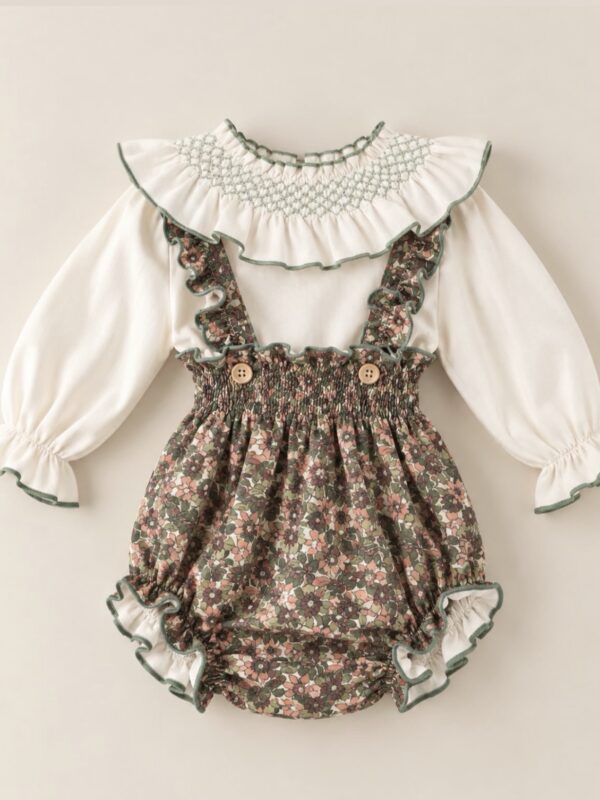 Blusa cuello fruncido verde